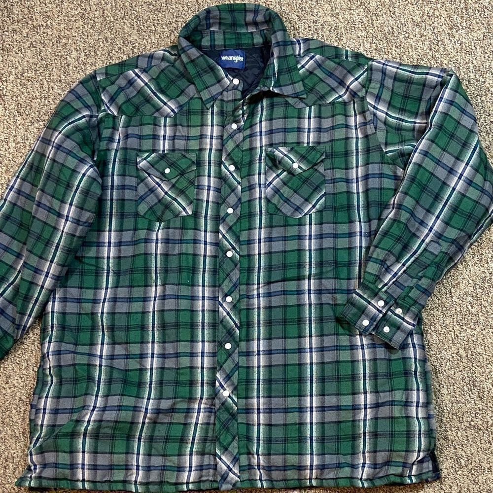 Wrangler Men’s Forest Plaid Shirt-Jacket Size Approximately XX1 Size No Tag